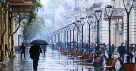 Дождливая погода в Азербайджане сохранится и завтра