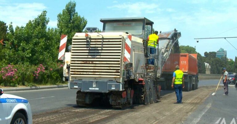 На проспекте Ататюрка в Баку начались ремонтные работы